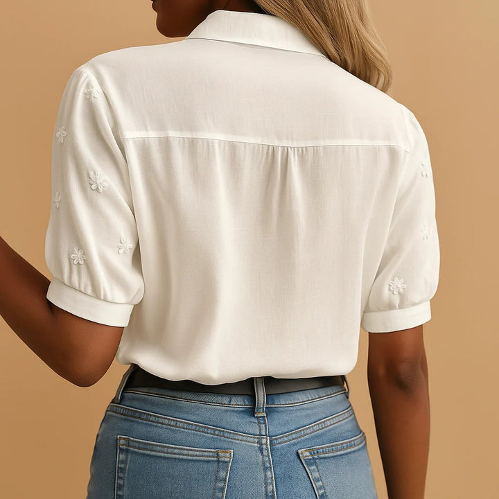Christine – Classic Notch Neck Blouse