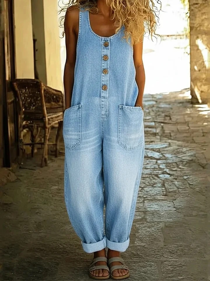 Juno – Vintage Cotton Denim-Look Overall