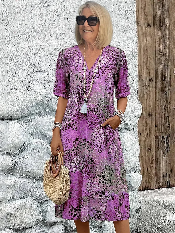 Serena – Boho Print Midi Dress
