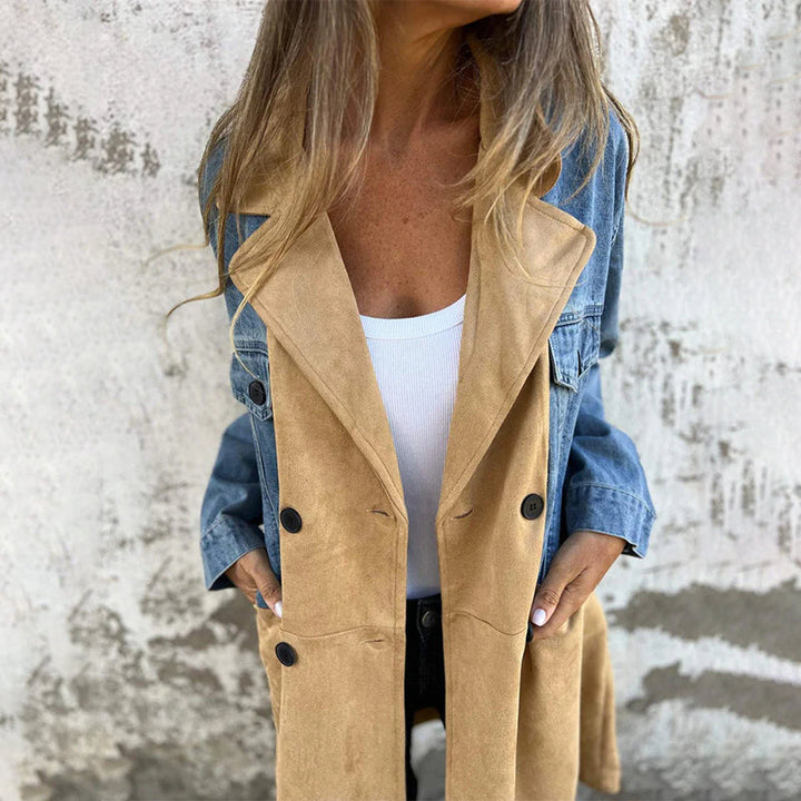 Vivienne – Two-Tone Denim Trench