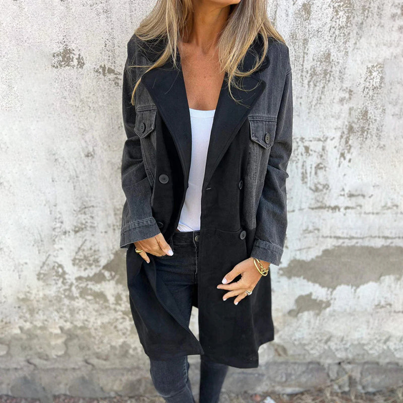 Vivienne – Two-Tone Denim Trench