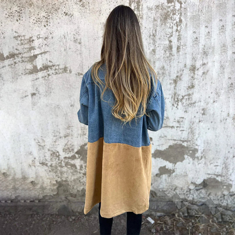 Vivienne – Two-Tone Denim Trench
