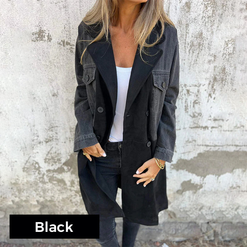 Vivienne – Two-Tone Denim Trench