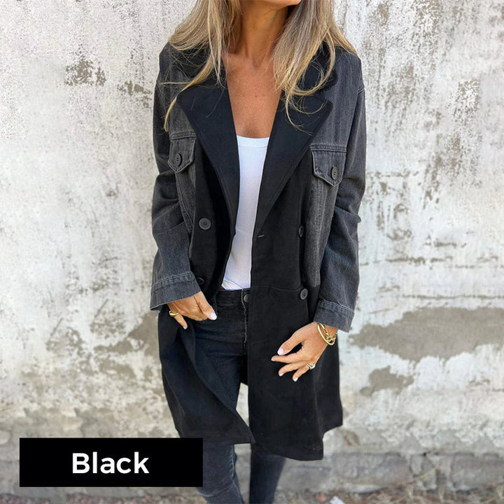 Vivienne – Two-Tone Denim Trench