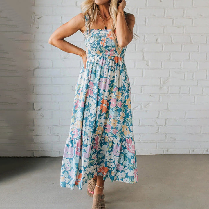 Lilian – Floral Maxi Dress With Smocked Bodice