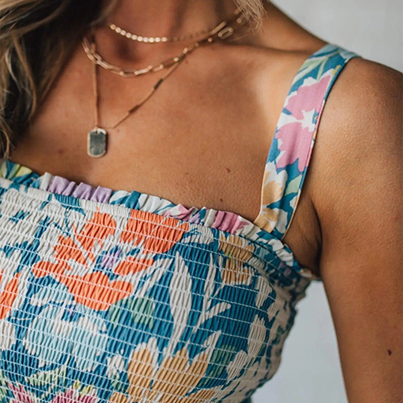 Lilian – Floral Maxi Dress With Smocked Bodice