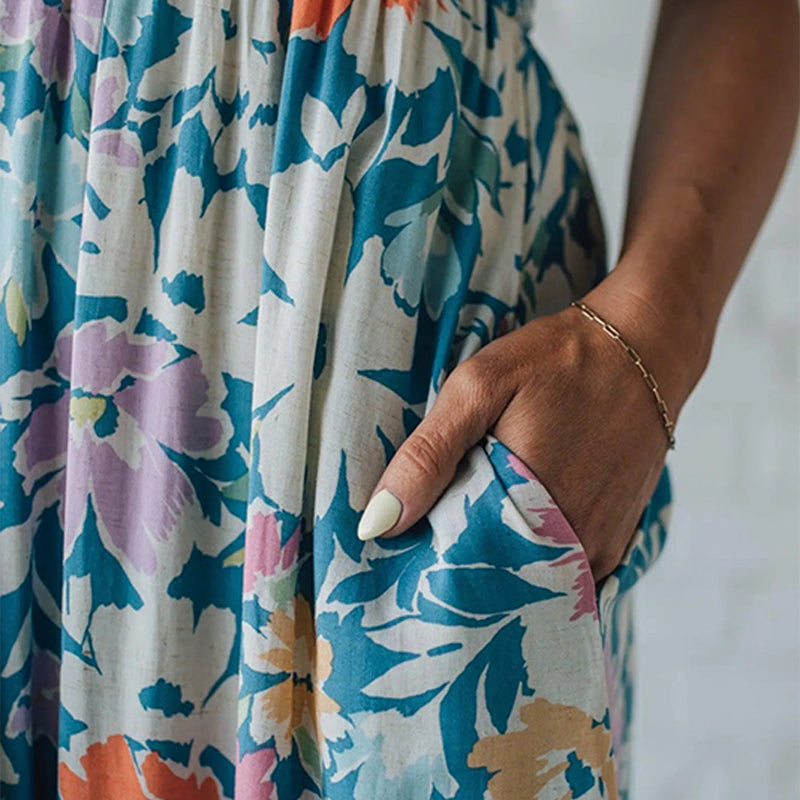 Lilian – Floral Maxi Dress With Smocked Bodice