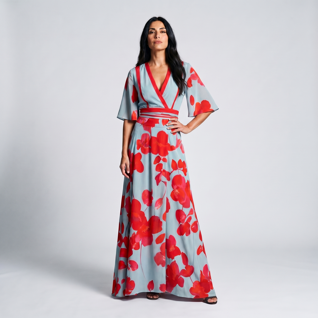Hilary – Floral Wrap Maxi Dress