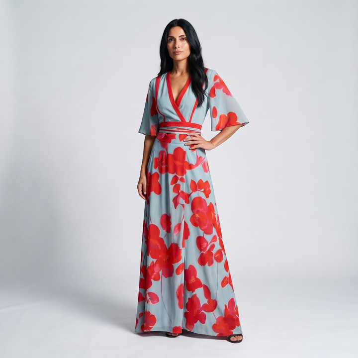 Hilary – Floral Wrap Maxi Dress
